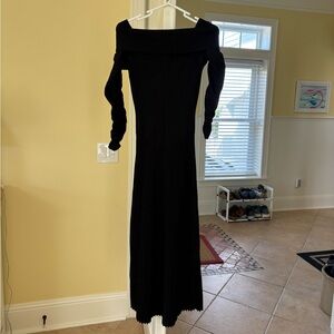 bardot off shoulder knit dress